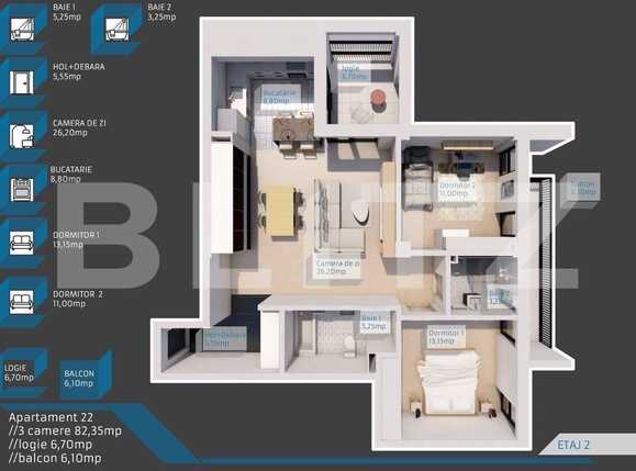 Apartament de vânzare 3 camere Bună Ziua - 32423AV | BLITZ Cluj-Napoca | Poza1