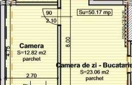 2 camere, 50.17 mp, semifinisat, zona Petrom, Baciu! Finalizare Decembrie 2018!