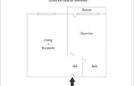 De vanzare apartament 2 camere, 28 mp, balcon, etaj intermediar, zona Fabricii