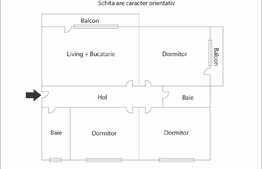Apartament 4 camere, 82mp, 2 balcoane, zona Grand Hotel Italia