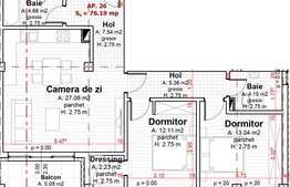 Apartament 3 camere, 76.19mp, semifinisat, zona strazii Calea Turzii