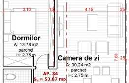 2 camere, semidecomandat, 53.87 mp, parter, semifinisat, zona Zorilor Sud