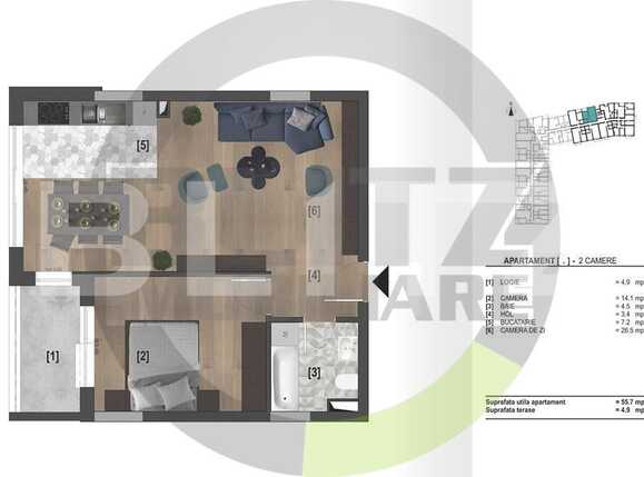 Apartament de vânzare 2 camere Marasti - 33471AV | BLITZ Cluj-Napoca | Poza1