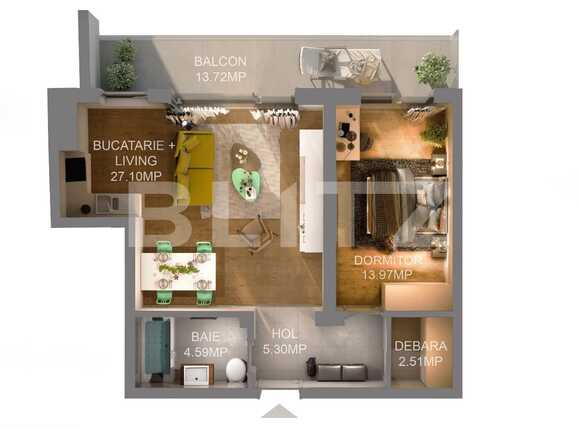 Apartament de vânzare 2 camere Central - 33948AV | BLITZ Cluj-Napoca | Poza2