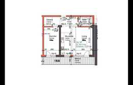 De vanzare apartament cu 2 camere cu suprafata de 59.01 mp+terasa de 12,91 mp, situat in bloc unic, 21 etaje.