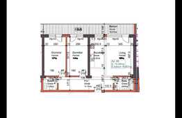 De vanzare apartament cu 3 camere cu suprafata de 79,49 mp+terasa de 16,67 mp, situat in bloc unic, 21 etaje!