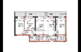 De vanzare apartament cu 4 camere cu suprafata de 90,73 mp+terasa 20,89 mp, situat in bloc unic, 21 etaje!