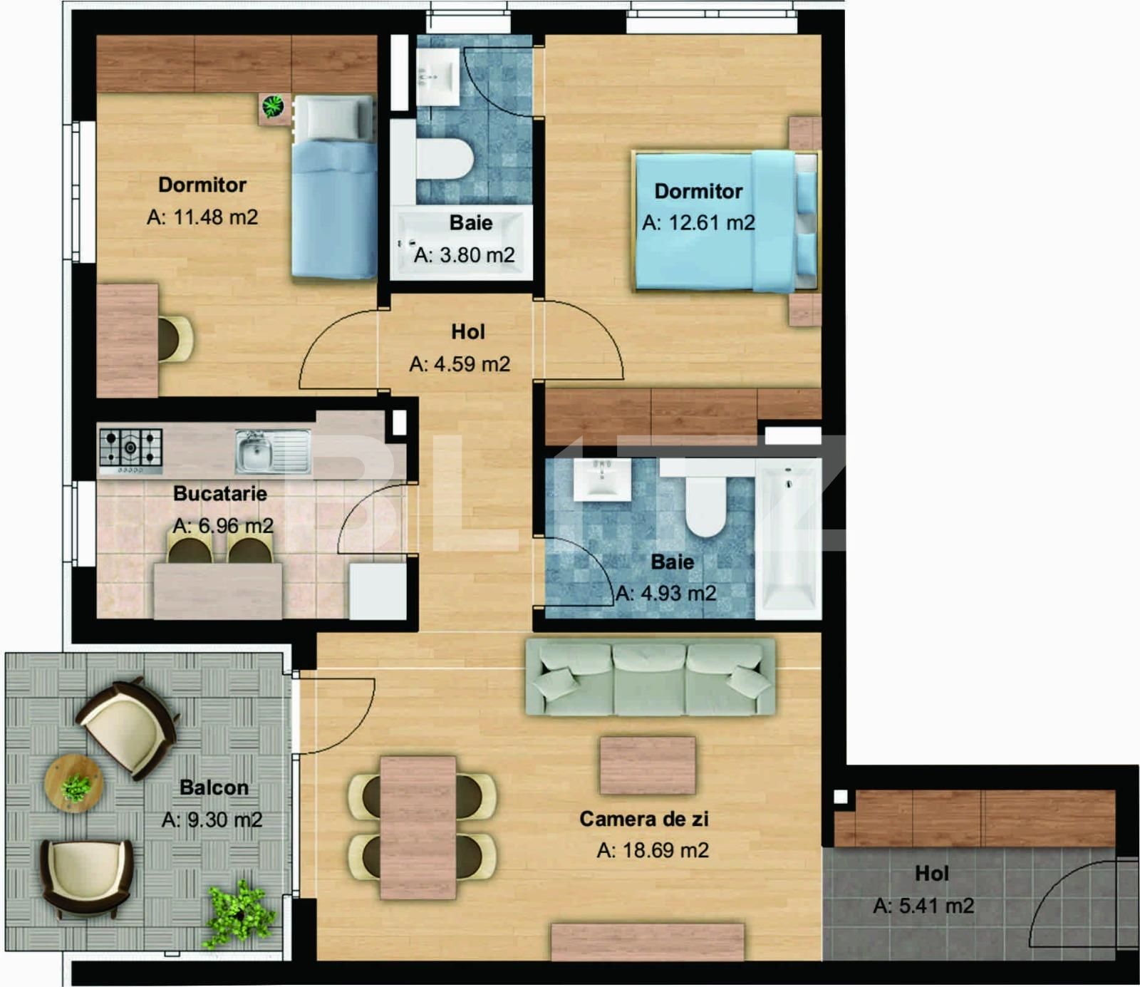 Apartament de vânzare 3 camere Bună Ziua - 34330AV | BLITZ Cluj-Napoca | Poza2