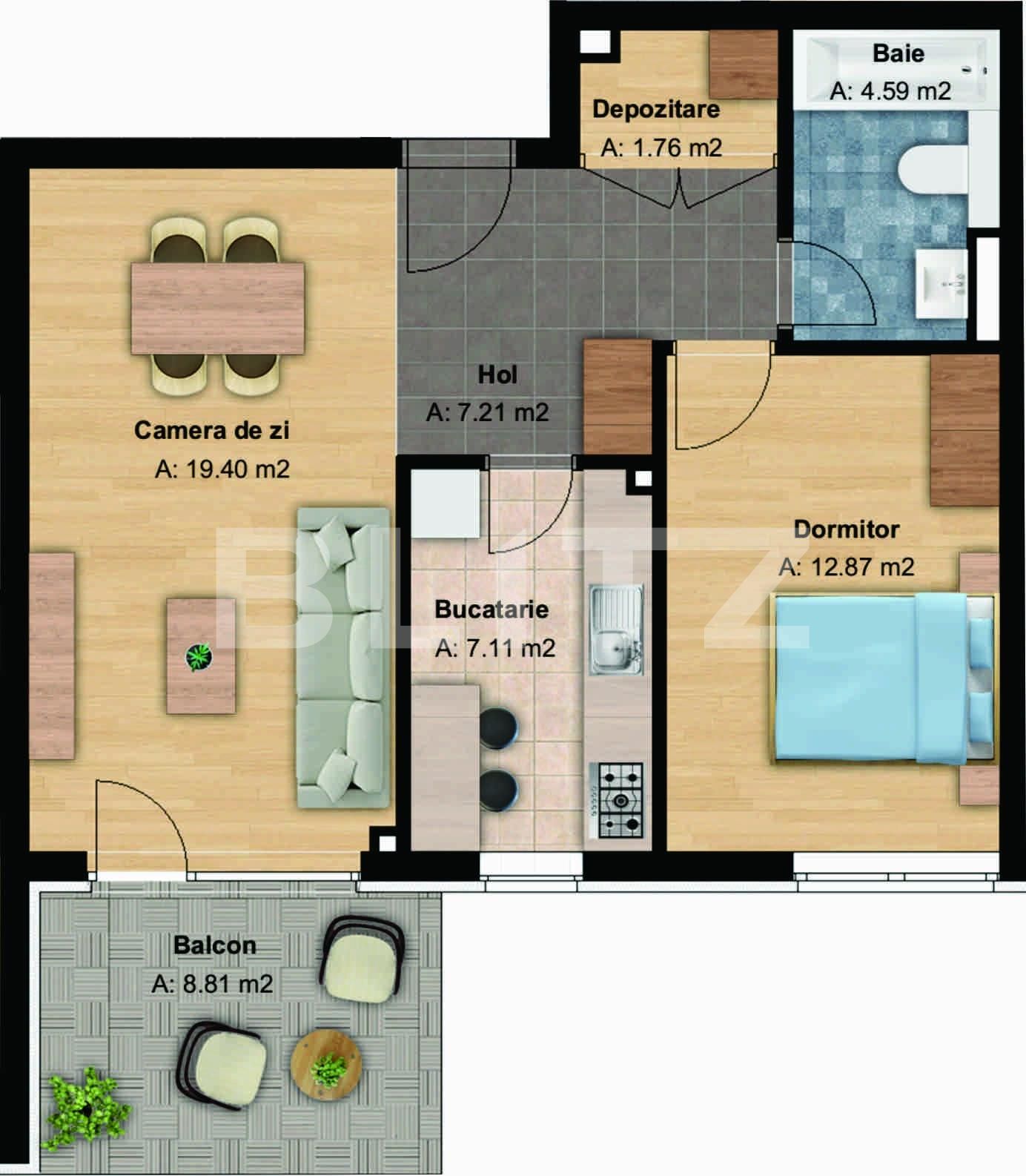 Apartament de vânzare 2 camere Bună Ziua - 34332AV | BLITZ Cluj-Napoca | Poza2