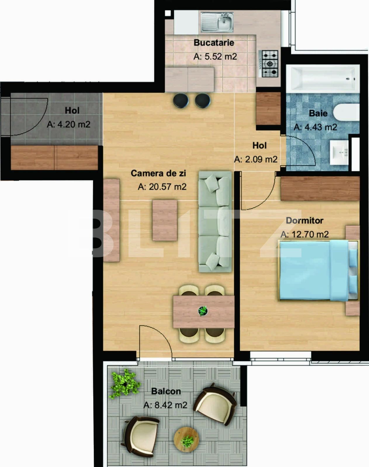 Apartament de vânzare 2 camere Bună Ziua - 34333AV | BLITZ Cluj-Napoca | Poza2