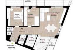 Apartament 3 camere, 78.85 mp, etaj intermediar, semifinisat, zona Piata Hermes