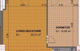 Apartament 2 camere, 58 mp, terasa 14 mp, contructie noua, semifinisat, zona strazii Aurel Vlaicu