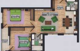 3 camere, 73,92 mp, semifinisat! Zona Subcetate! 