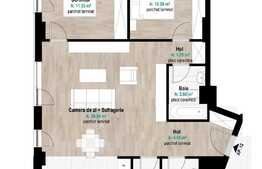 Apartament 3 camere, 73.54 mp, etaj intermediar, semifinisat, zona Piata Hermes