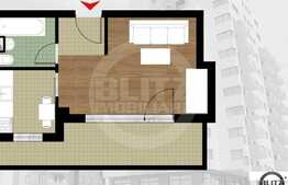1 camera de vanzare, 36 mp utili plus balcon 6 mp, in zona Garii, parter inalt
