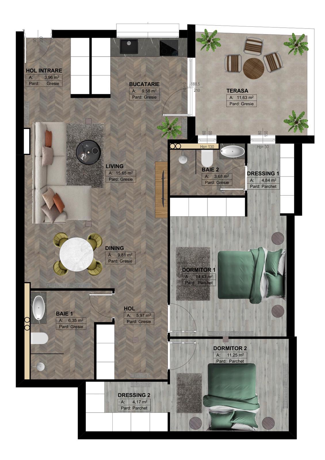 Apartament de închiriat 3 camere Central - 36185AI | BLITZ Cluj-Napoca | Poza1