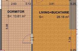 Apartament 2 camere, 47.42 mp, semifinisat, zona Leroy Merlin!