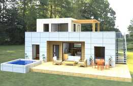 Casa pe structura de lemn, 106 mp, teren 425 mp, utilitati si panorama!