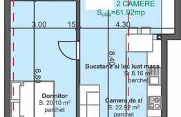 Apartament 2 camere, 62 mp, etaj intermediar, panorama superba, zona Kaufland