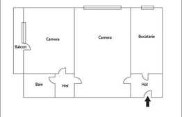 2 camere, 44 mp in zona Interservisan