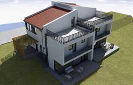 De vanzare casa cuplata 120 mp utili, semifinisata, terasa 40 mp, teren 250 mp, Borhanci!