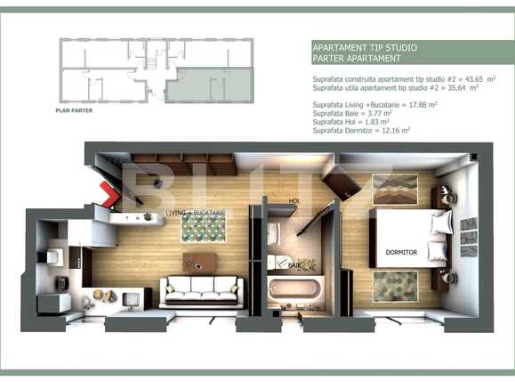 Garsonieră de vânzare Floreşti - 37378AV | BLITZ Cluj-Napoca | Poza1