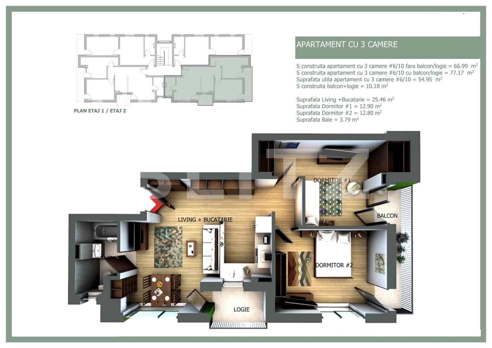 Apartament de vânzare 3 camere Floreşti - 37381AV | BLITZ Cluj-Napoca | Poza2