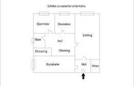 Apartament 3 camere, 70.26 mp, zona strazii Bucium