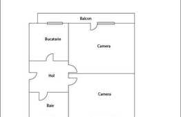 De vanzare 2 camere decomandate, 47 mp utili