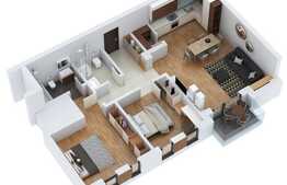 Apartament spatios, 3 camere, 2 bai, camara, CF disponibil,  zona Vivo