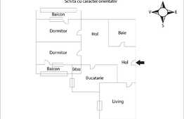 Apartament 3 camere, 64 mp, zona Primaria Baciu