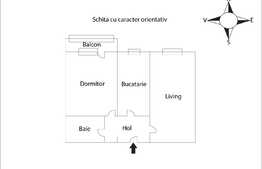 Apartament 2 camere, decomandat, 54 mp, etaj intermediar, balcon, zona strazii 1 Decembrie 1918