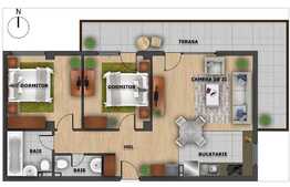 3 camere, terasa de 20.28 mp, semifinisat, zona strazii Eugen Ionescu!