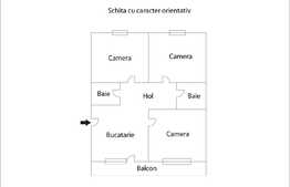 Apartament 3 camere decomandat, 74 mp utili, 2 bai, zona Big