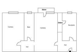 2 camere la 5 minute de Piata Hermes