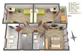 Triplex de vanzare, 113 mp, priveliste deosebita, incalzire in pardoseala, zona de case ! 