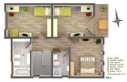 Triplex de vanzare, 113 mp, priveliste deosebita, incalzire in pardoseala, zona de case ! 