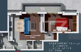  Apartament cu 2 camere, 52 mp, rate fara dobanda, direct de la dezvoltator!