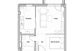 Apartament 1 camera, nisa de dormit, semifinisat, zona Piata Abator!