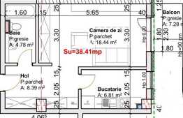 Apartament 1 camera, 38.41 mp, zona centrala a orasului