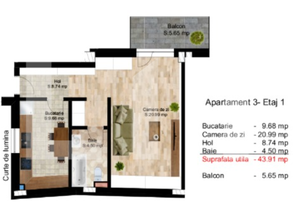 Garsonieră de vânzare Central - 39315AV | BLITZ Cluj-Napoca | Poza1