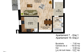 Apartament cu 1 camera, 43.49 mp, zona Centrală