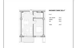 2 camere, etaj intermediar, 39.13 mp, semifinisat, zona Petrom