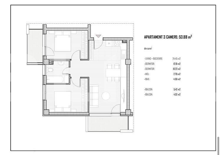Apartament de vânzare 3 camere Baciu - 40962AV | BLITZ Cluj-Napoca | Poza2