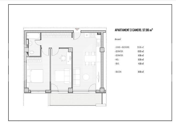 Apartament de vânzare 3 camere Baciu - 40969AV | BLITZ Cluj-Napoca | Poza2