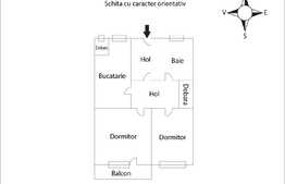 Apartament 2 camere, decomandat, 51mp, balcon, zona OMV Marasti