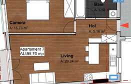 Apartament 2 camere, 55.70 mp, semifinisat, zona Piata Mihai Viteazu