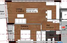 Apartament 2 camere, 59.10 mp, semifinisat, zona Piata Mihai Viteazu