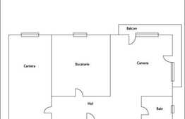 2 camere de vanzare, 55 mp in imobil nou, partial mobilat