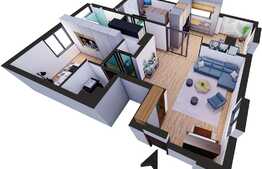 Apartament 3 camere, semifinisat, 87.56 mp, la 10 minute de Sigma Center